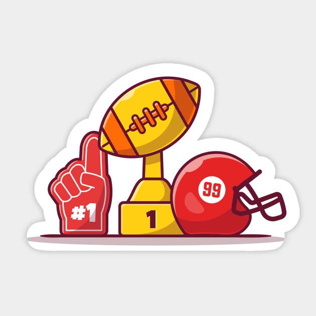 Helmet And Rugby Ball Trophy Sticker by Catalyst Labs